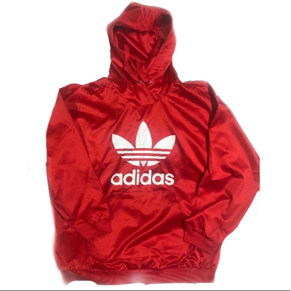 Adidas 💥RED Satin Trefoil Hoodie